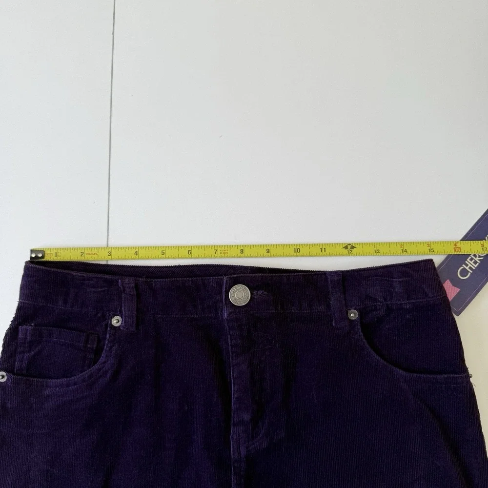 NWT Cherokee Dark Purple Phantom Grape Corduroy Mini‎ Skirt Size XL 14/16